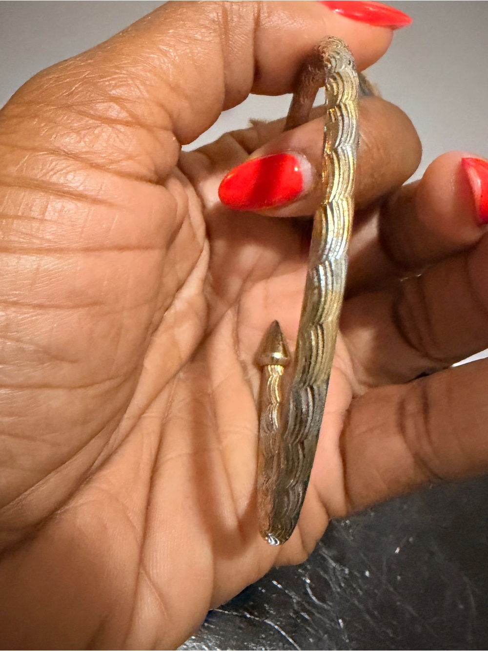 Gold-Tone Wavy Cuff Bracelet - Elegant Women’s Accessory